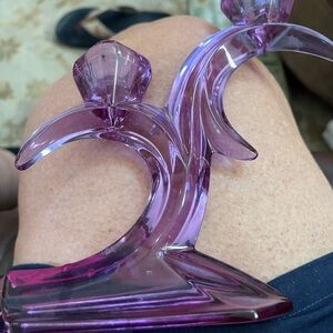 Vibrant Purple Glass Candle Holder